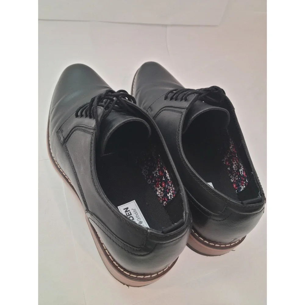 Madden Derby Shoes Men Black Lace Up‎ Plain Toe Ortholite 11W Wide Width